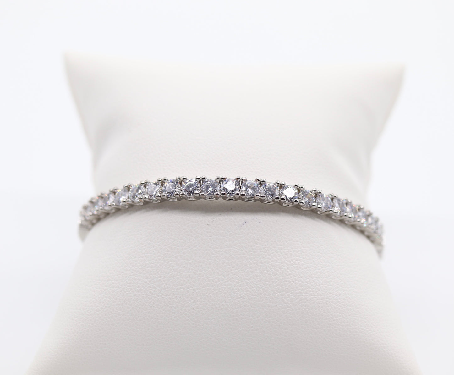 Sterling Silver Bangle with CZ Diamonds!!