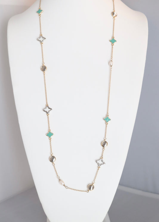 Beautiful Turquoise and Pearl Necklace