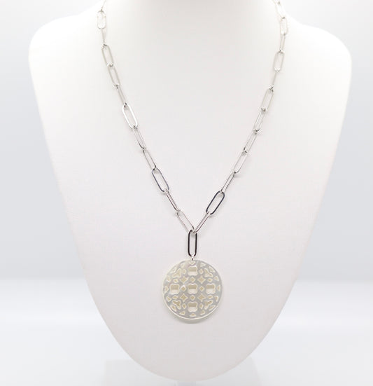 Silver Chain w/Genuine Sterling Pearl Pendant
