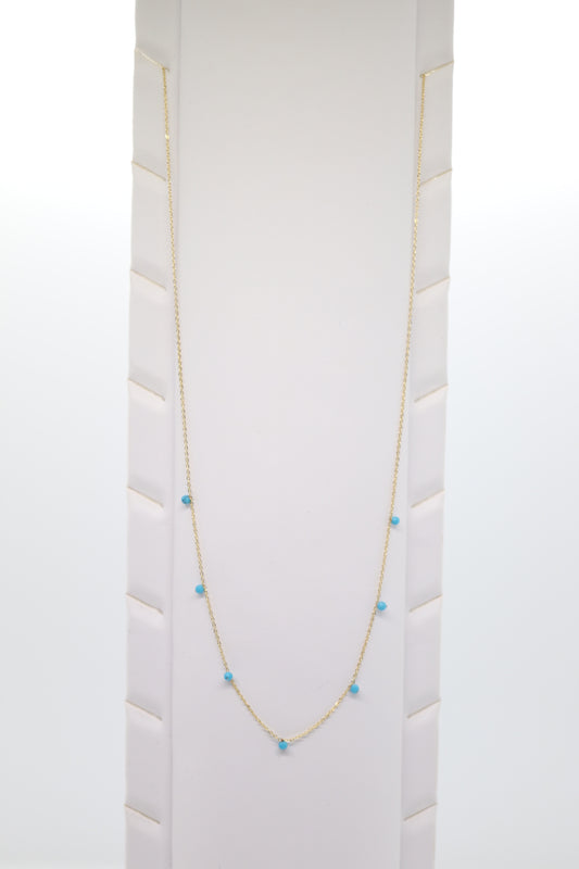 NBM Ultra Fine Chain w/Semi-Precious Stone Necklace