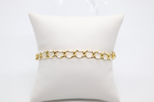 White and Gold Chain Bracelet