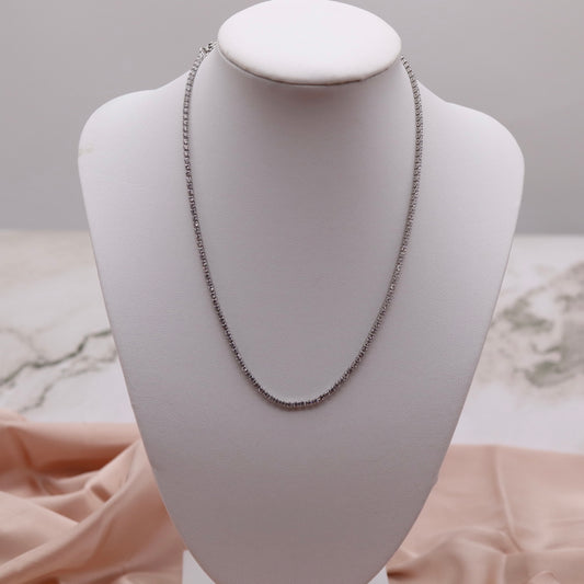 Thin Silver Tennis Necklace