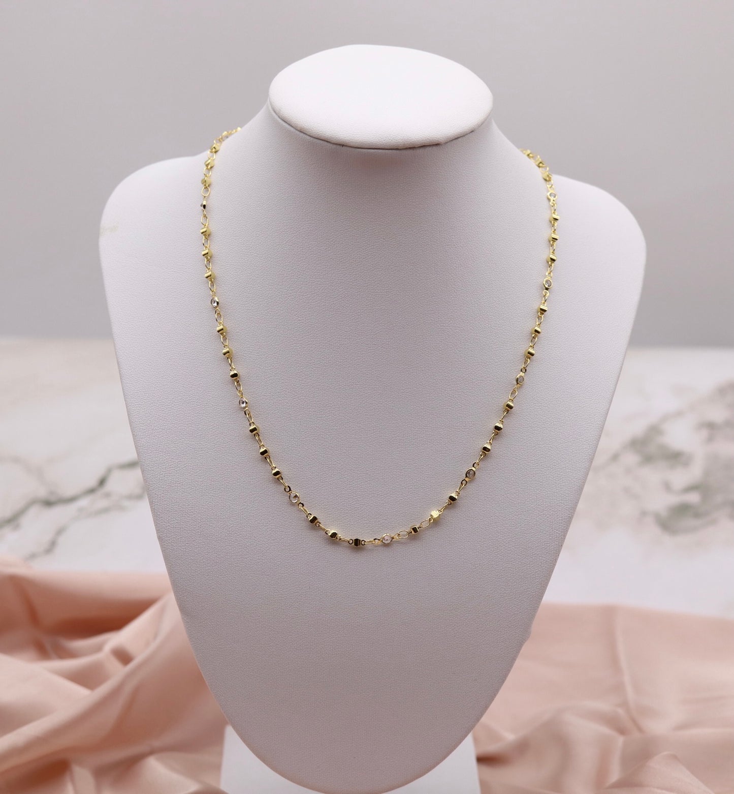 Diamond-Cut Alternating Bead Necklace