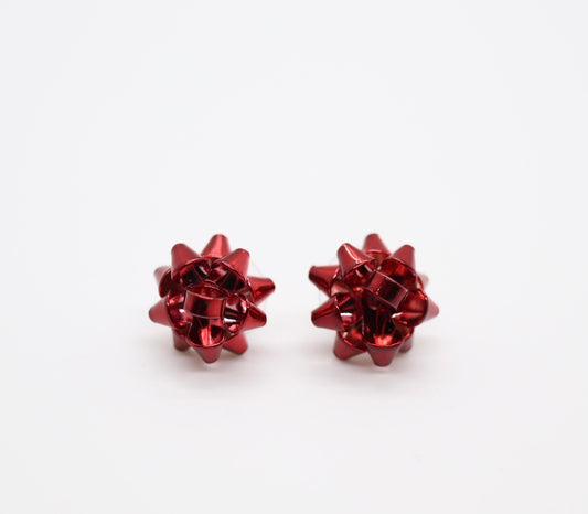 Red Bow Earring