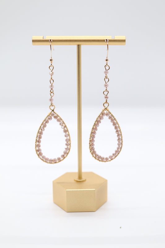 Rose Gold Dangling Teardrop Earrings