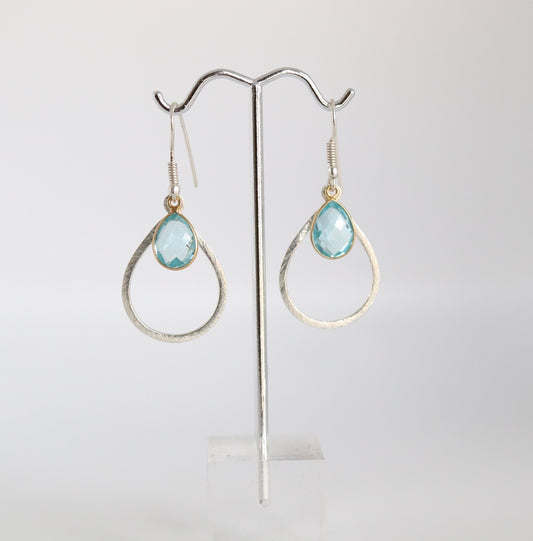 Gold and Light Blue Earrings