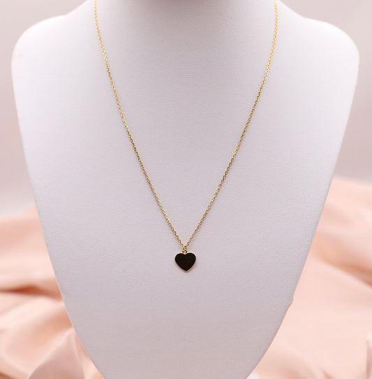 Gold Plated Solid (Small) Heart Pendant Necklace