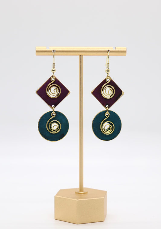 DC - Gold Coils Pk BI Shapes Earring