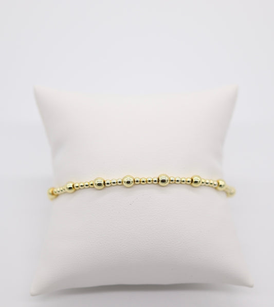 Classic Joy Pattern Gold Beaded Bracelets (4mm)
