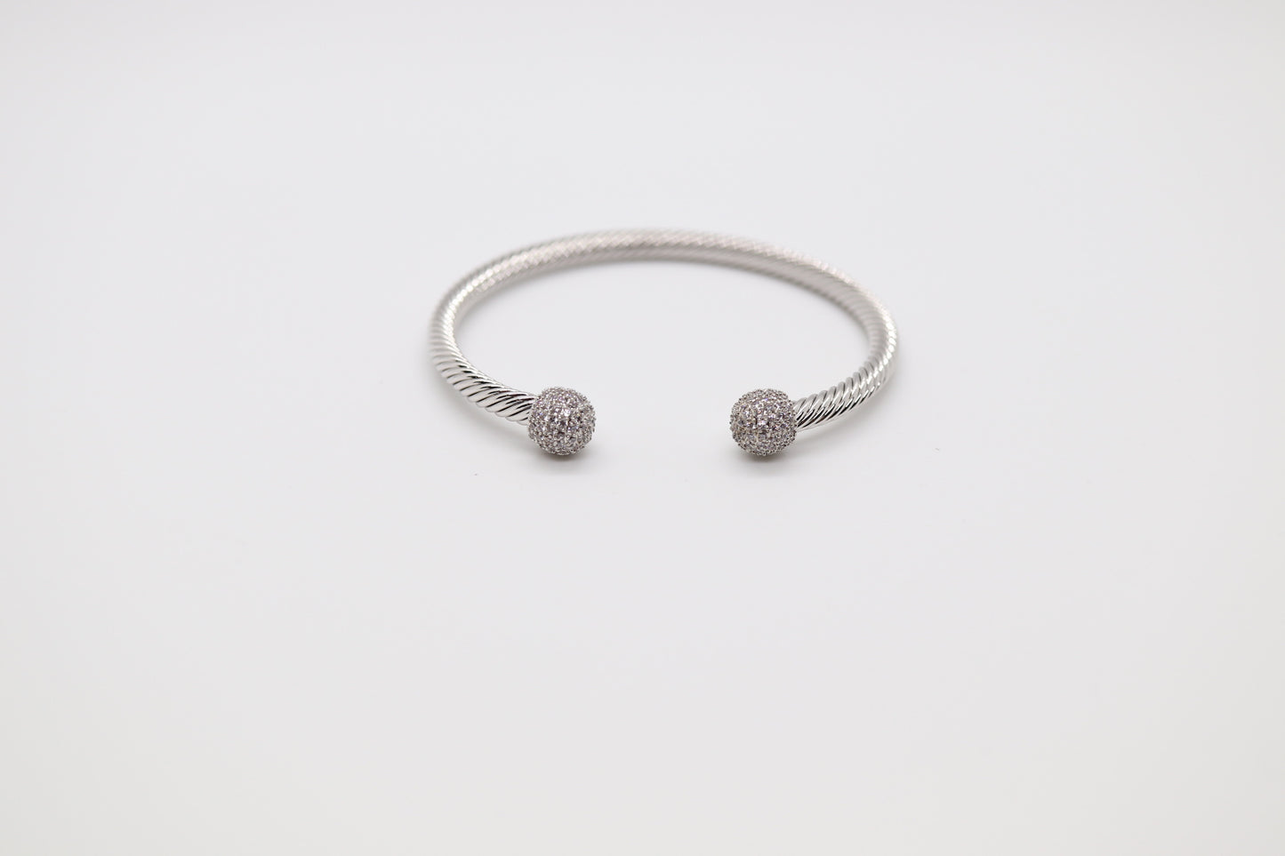 Rope Silver Bracelet with CZ Ends