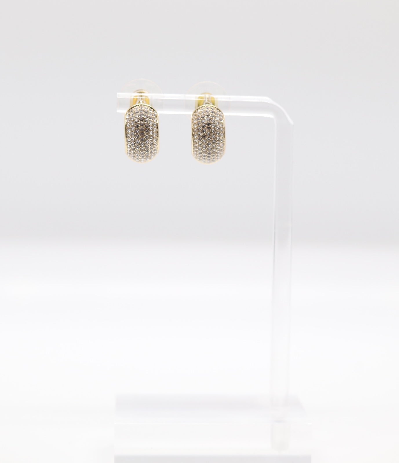 Gold CZ Paved Hugged Earrings