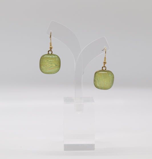 Beautiful Green Square Dangle Earrings