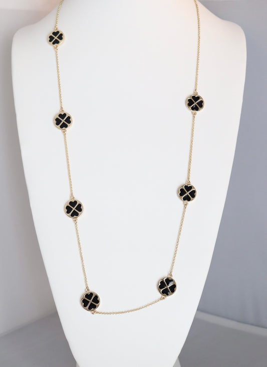 Black Clover Long Gold Necklace