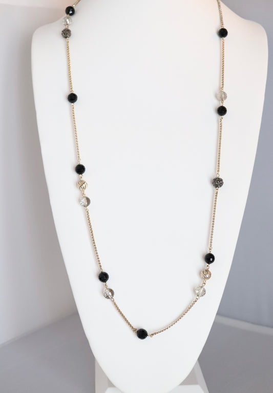 Gold, Black and Silver Necklace
